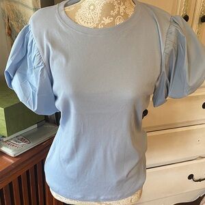 Truth Light Blue Puff Sleeve Women's Top
